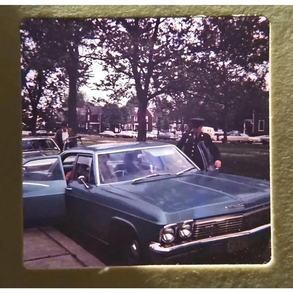 1970s Slide 35mm Man Getting In Car Background Honolulu Hawaii